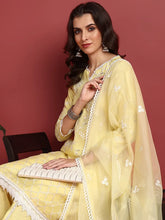 Organza Solid Yellow Indian Ethnic-PKSKD2433